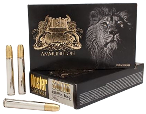 Nosler Trophy Grade Safari 458Lott 500gr Nosler Solid Flat Nose 20 Per Box/10 Case 40630