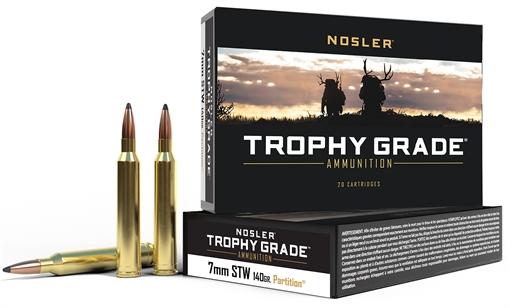 Nosler Trophy Grade 7mmSTW 140gr Nosler Spitzer Partition 20 Per Box/10 Case 60046