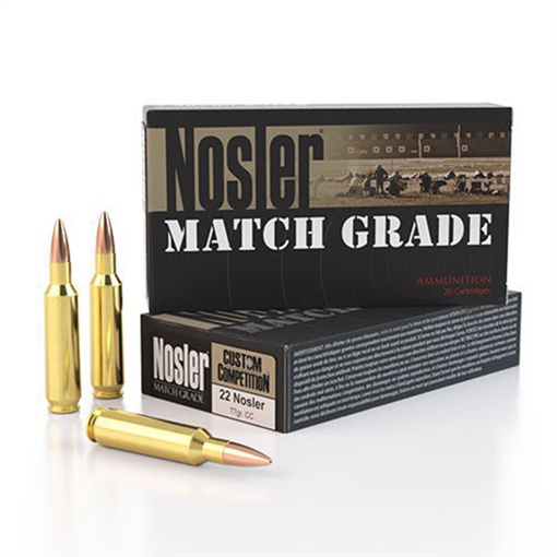 Nosler Match Grade 22Nosler 77gr Custom Competition Hollow Point Boat Tail 20 Per Box/10 Case 60016