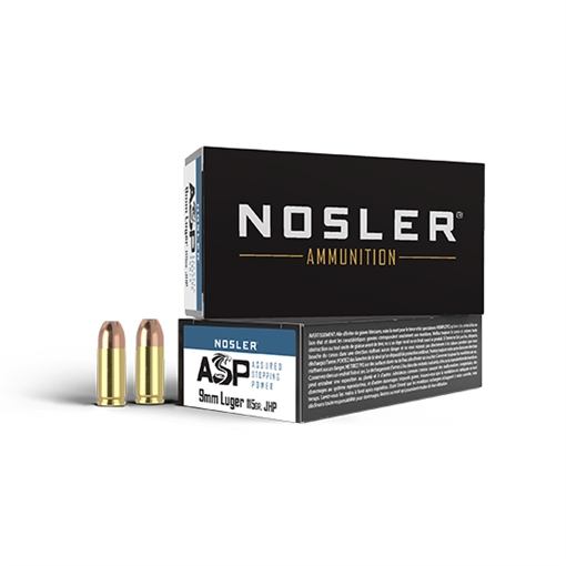 Nosler Assured Stopping Power Handgun 9mmLuger 115gr Jacketed Hollow Point 50 Per Box/10 Case 51017