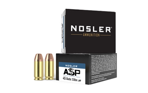 Nosler Assured Stopping Power Handgun 45ACP 230gr Jacketed Hollow Point 20 Per Box/20 Case 51277