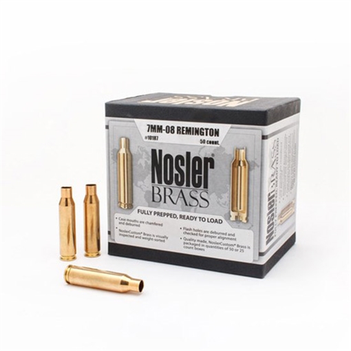 Nosler Unprimed Brass Rifle Cartridge Cases 50/ct 7mm-08 10187