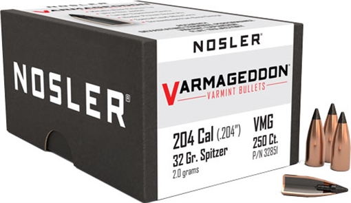 Nosler VarMageddon Bullets .20 cal .204" 32 gr FB-TIPPED 250/ct 32851
