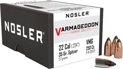 Nosler VarMageddon Bullets .22 cal .224" 35 gr FB-TIPPED 250/ct 32572