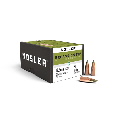 Nosler E-Tip Lead-Free Hunting Bullets 6.8mm .277" 85 gr SPTZ E-TIP 50/ct 59543