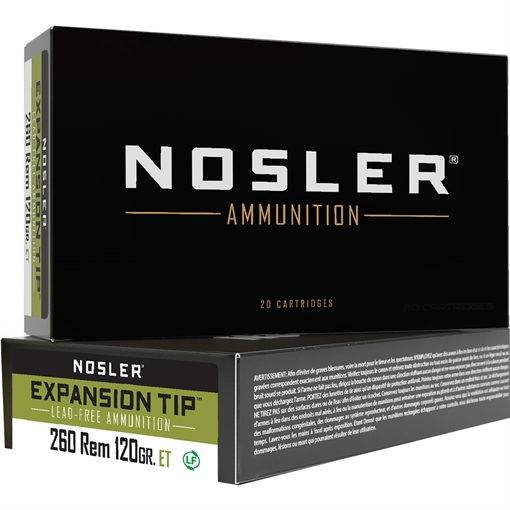 Nosler Nosler Expansion Tip Rifle Ammunition 260 Rem. 120 gr. ET SP 20 rd. 40672