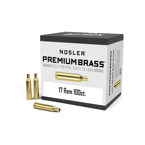 Nosler Premium Brass Unprimed Cases 17Rem Rifle Brass 100/Box 10128