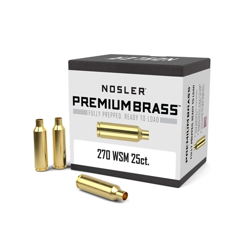 Nosler Unprimed Brass Rifle Cartridge Cases 25/ct .270 WSM 10045