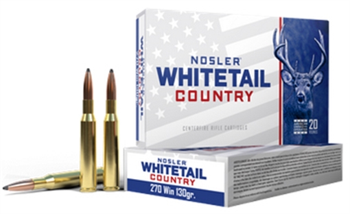 Nosler Whitetail Country, 270 Winchester, 130 Grain, Solid Base Bullet, 20 Round Box 0540414 40110