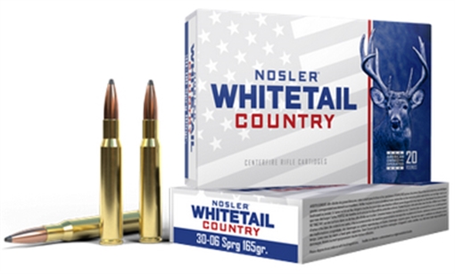 Nosler Whitetail Country 30-06Springfield 165gr Spitzer Boat Tail 20 Per Box/10 Case 40125