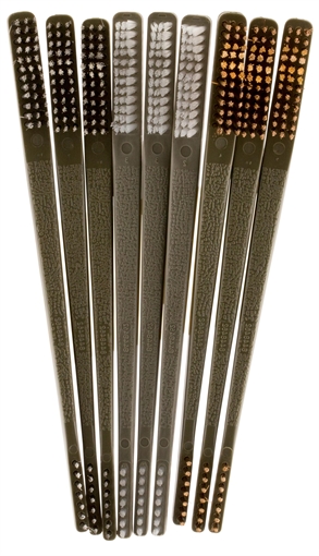 Otis AP Brushes Variety Pack Multi-Caliber Universal Firearm 10" Long Bronze/Nylon/Stainless Steel Bristles 9 Per Pkg FG316BP