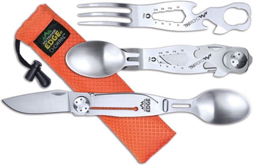 OUTDOOR EDGE CHOWPAL MEALTIME MULTITOOL W/KNIFE & ORNG POUCH CPL10C
