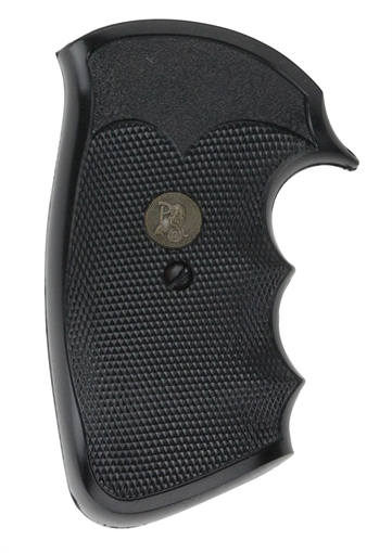 Pachmayr Gripper Grip Checkered Black Rubber with Finger Grooves for Colt Python, Trooper 02528
