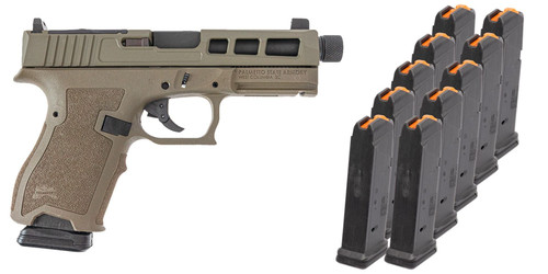 PSA Dagger Compact 9mm, SW1 ECC RMR Slide, Threaded, Sniper Green, 10x15rd Mags, Bag