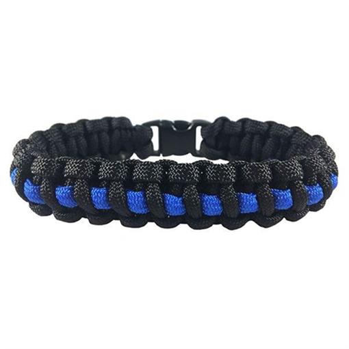 Thin Blue Line Paracord Survival Bracelet, Thin Blue Line TBL-PARA-9
