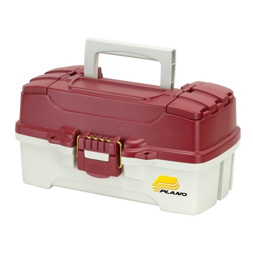 Plano 1 Tray Tackle Box W/ Dual Top Access Red Metallic/Off White 620106 024099662017
