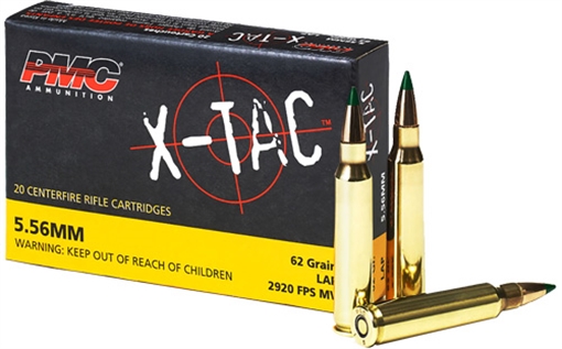 PMC X-Tac Rifle Ammunition 5.56 NATO 62 gr Green Tip 2920 fps 20/ct 5.56 (M855) 556K