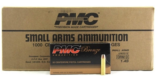 PMC Bronze .357 Magnum Handgun Ammo - 158 Grain | JSP | 1000rd Case 357A