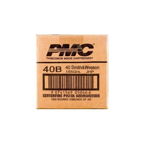 PMC Bronze .40 S&W Handgun Ammo - 165 Grain JHP 1000rd Case 40B