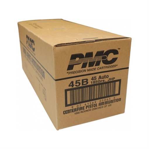 PMC Bronze .45 ACP Handgun Ammo - 185 Grain | JHP | 1000rd Case 45B