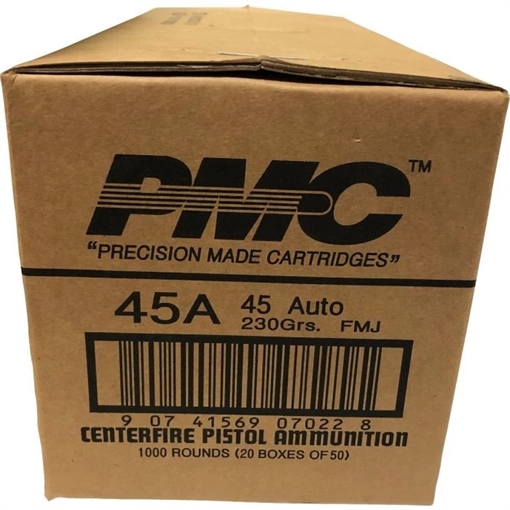 PMC Bronze .45 ACP Handgun Ammo - 230 Grain FMJ 1000rd Case 45A