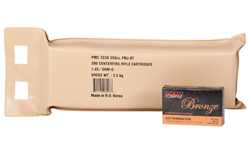 PMC Bronze Battle Pack .223 Remington Rifle Ammo - 55 Grain | FMJ-BT 223A-BP