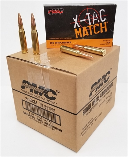 PMC X-TAC Match .308 Winchester Rifle Ammo - 168 Grain | OTM | 800rd Case 308XM