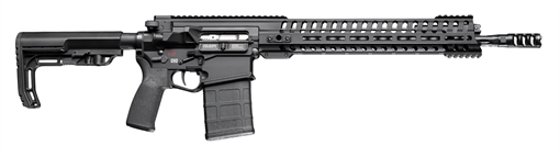 Patriot Ordnance Factory Revolution, Semi-automatic Rifle, 308 Win, 16.5" Barrel, 1:10 Twist, Black Finish, Mission First Tactical Furniture, 14.5" M-LOK Rail, Triple Port Muzzle Brake, 4.5lb POF Drop-In Trigger, 1-20Rd PMAG 01235