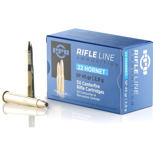 Prvi Partizan Standard Rifle, 22 Hornet, 45 Grain, Soft Point, 50 Round Box PP22H
