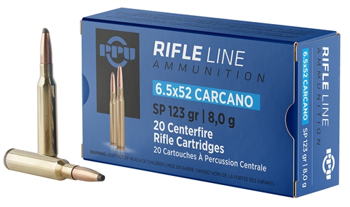 PPU Metric Rifle 6.5x52mmCarcano 123gr Soft Point 20 Per Box/10 Case PP6CS