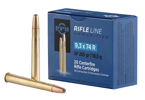 PPU Metric Rifle 9.3mmx74R 285gr Soft Point 20 Per Box/10 Case PP9374