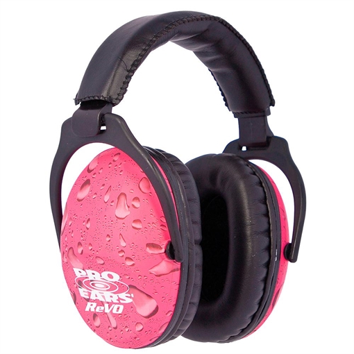 Pro Ears ReVO Passive Muff 26 dB Over the Head Black w/Pink Rain Pattern Youth 1 Pair PE26UY016