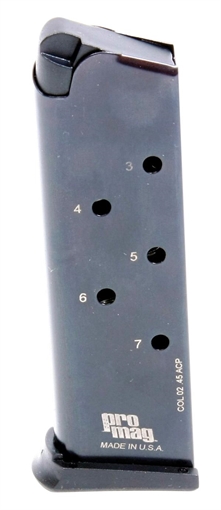 ProMag Steel Handgun Magazine 1911 Government .45 ACP Blued 7/r COL 02 COL02
