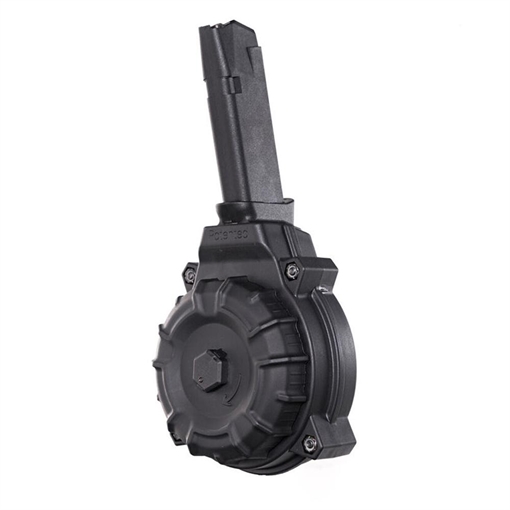 ProMag Industries Magazine, 9MM, 50 Round Drum, Fits Springfield XD9, Polymer, Black DRM-A52