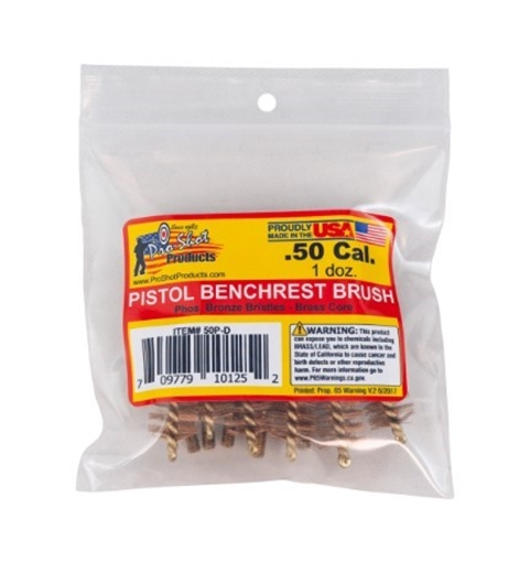 PRO-SHOT .50 CAL. PISTOL BRUSH - 12 QTY. BULK PACK 50P-D