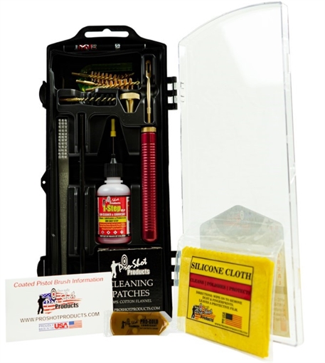 PRO-SHOT BLACK COATED ROD UNIVERSAL PISTOL KIT FOR .22-.45 CAL. BLACK-PISTOL