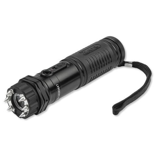 PSPI Zap Extreme Stun Gun/Flashlight, 1 Million Volts, Rechargeable, 6 Spike, Black