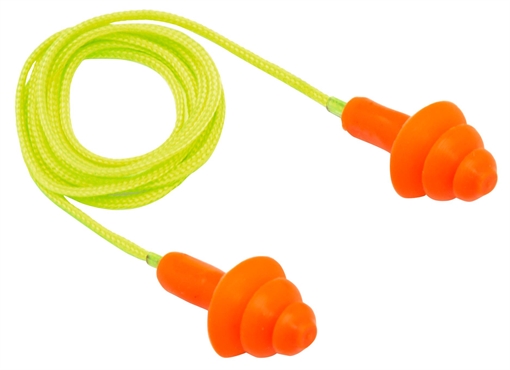 Pyramex Reusable Earplugs Polymer 24 dB Behind The Neck Orange/Yellow Adult 50 Pair RP3001