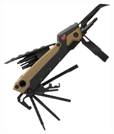 Real Avid Gun Tool Pro AR15, Multi-Tool, Optimized for the AR15, Flat Dark Earth/ Black Finish, Plain Edge Blade, Stainless Steel Construction, Includes FDE Nylon Sheath AVGTPROAR
