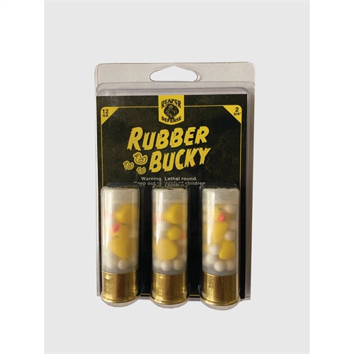 Reaper Defense Rubber Bucky Shotshell 12ga 2-3/4" Resin Duck Rubber Buckshot 3/ct RDG1261 RUBBER BUCKY