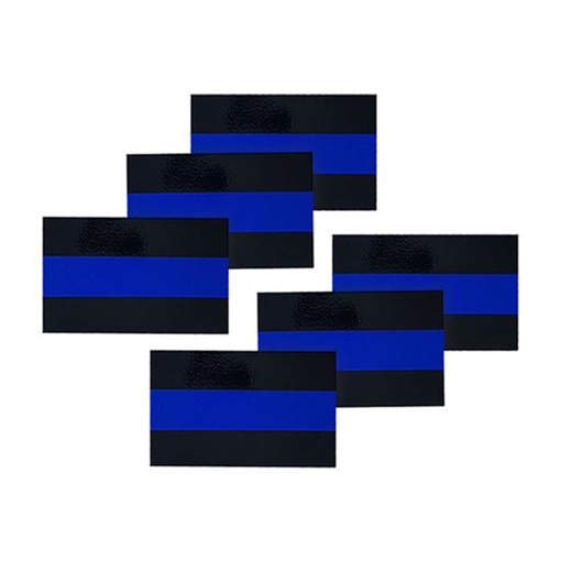 Thin Blue Line Reflective Thin Blue Line License Plate Stickers, 1 x .75 Inches, 6 Pack TBL-LIC-STK