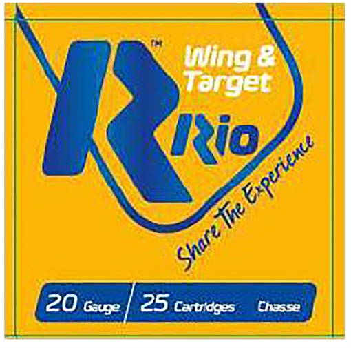Rio Ammunition Wing & Target 20Gauge 2.75" 7/8oz 7.5Shot 25 Per Box/10 Case WT2075