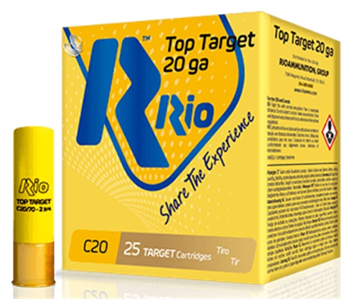 Rio Top Target 20ga 2.75 inch Shotgun Shells - #7.5 7/8 oz. 1250 fps 25rd Box TT2075