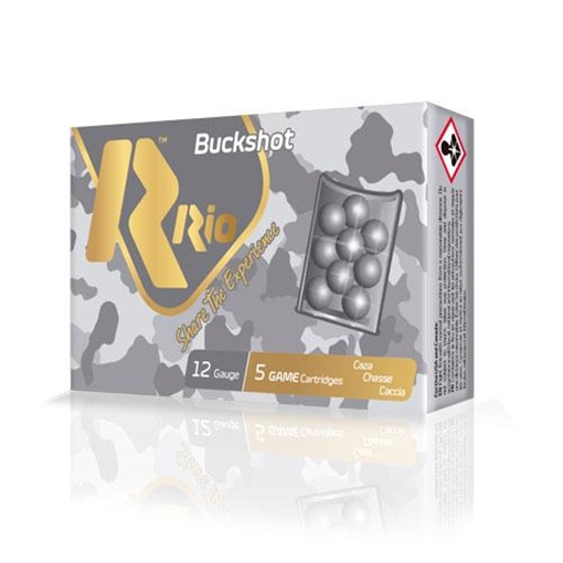 Rio Royal Buck Shotshell 12 ga 2-3/4" 27 pellets 1345 fps #4 5/ct RB1227