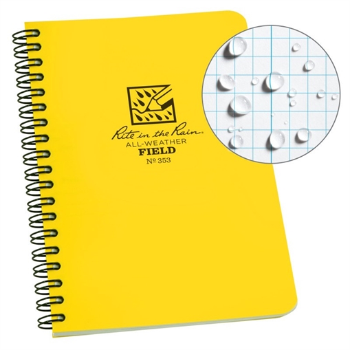 Rite in the Rain Polydura Side Spiral Field Notebook - 4.875 x 8.125 353