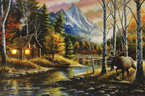 RIVERS EDGE LED WRAPPED CANVAS ART 24"X16" LIVING THE DREAM 1804