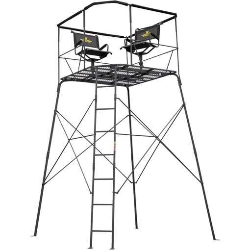 River's Edge Quad Pod Tower Stand 2-Man with Swivel Chairs RE401