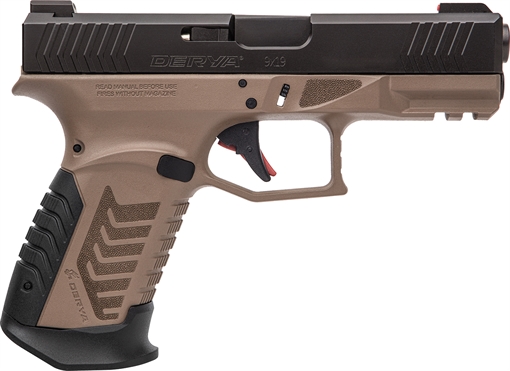 Rock Island DY9 9mm Luger 10+1 3.86" Black Steel Barrel, Black Melonite Serrated Steel Slide, Flat Dark Earth Polymer Frame w/Picatinny Rail, Black Interchangeable Backstrap Grip 10LDY924