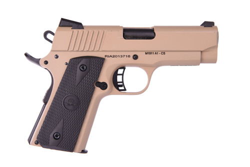 Rock Island M1911 CS Lipsey's Exclusive 9mm, 3.5" Barrel, Flat Dark Earth Cerakote, Black Rubber Grip, 8rd