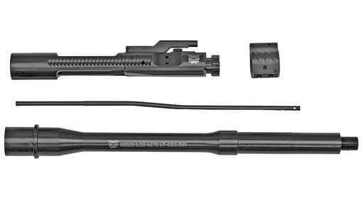 Rosco Manufacturing Bloodline, Saucepack, Barrel, 556NATO, 14.5", Mid Length Gas System, Fits AR-15, Nitride Finish, Black, Includes Bolt Carrier Group, Gas Tube and Non Adjustable Gas Block NGB-001 SP-BL-145-556-BCG-GTM-